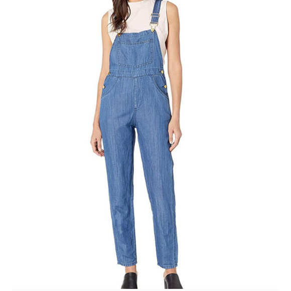 NWT Revolve I WeWoreWhat Basic Overalls Cotton/Linen Denim - Picture 2 of 6
